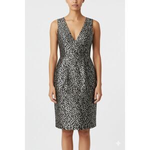 Irene Van Ryb Mid Length Leopard‎ Print Classic Dress Size 40 US 8 Designer